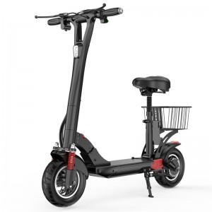 Dual Motor Electric Scooter With Seat 10 Inch Off Road Tire